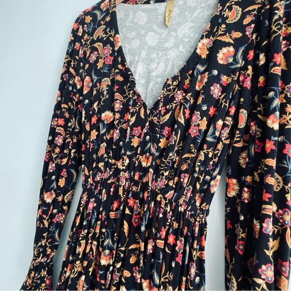 Rachel Pally folklore pattern long sleeve tie neckline floral print dress sz xs - Picture 6 of 10